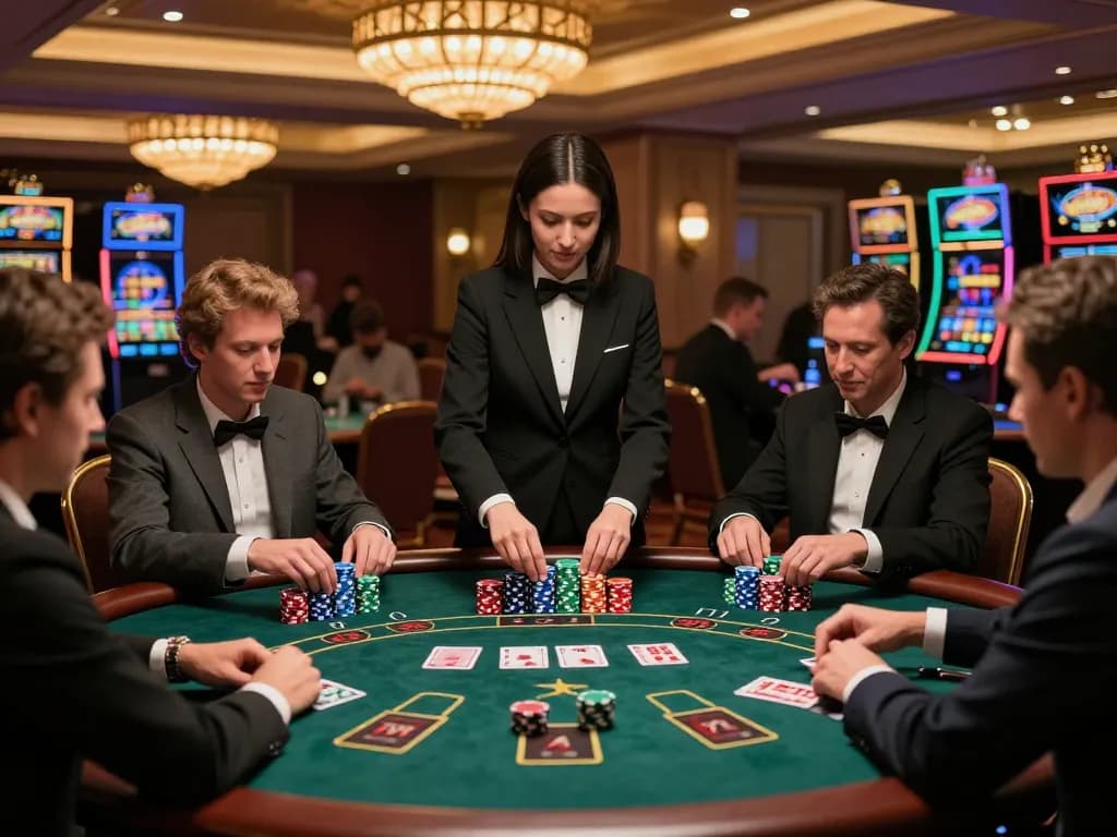 Players engaged in a high-stakes blackjack game at FAFA 828 casino, showcasing strategic gameplay.