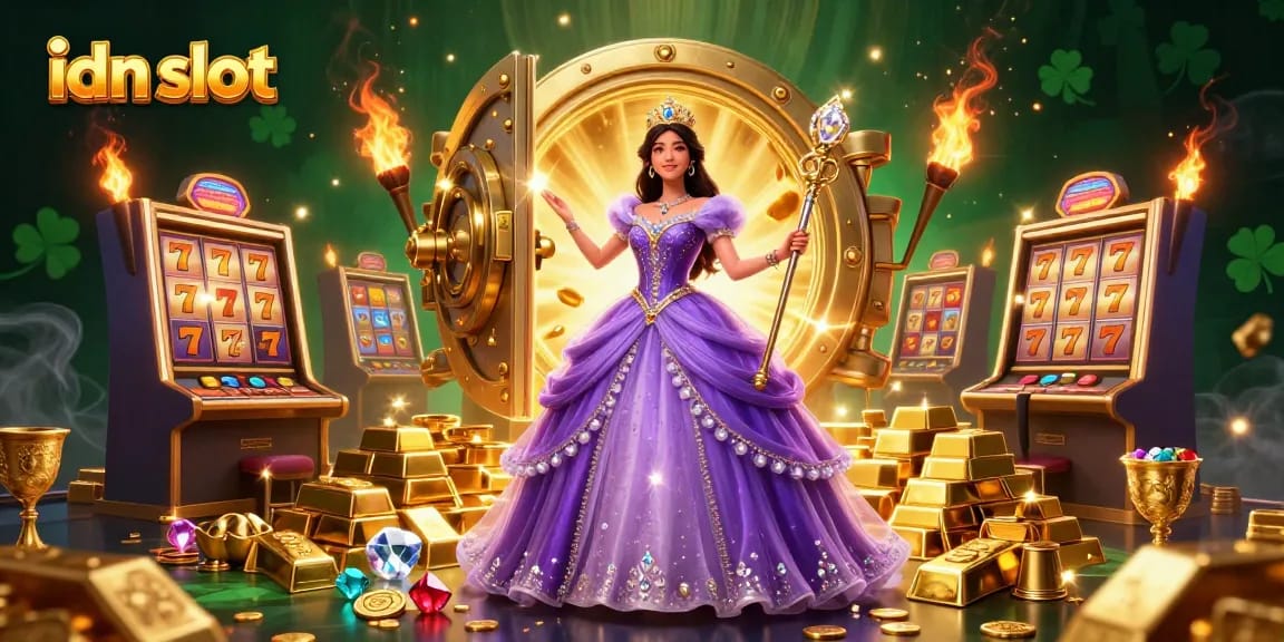 Engage with idn slot through a luxurious scene of gaming riches and vibrant elements.