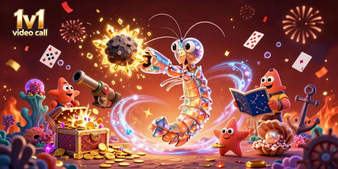 Engage in a thrilling 1v1 video call experience, connecting with others in a dynamic casino-themed setting.