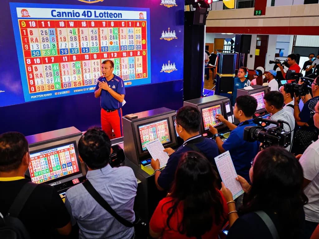 Engaging live Cambodia draw event displaying real-time lottery results with excited players.
