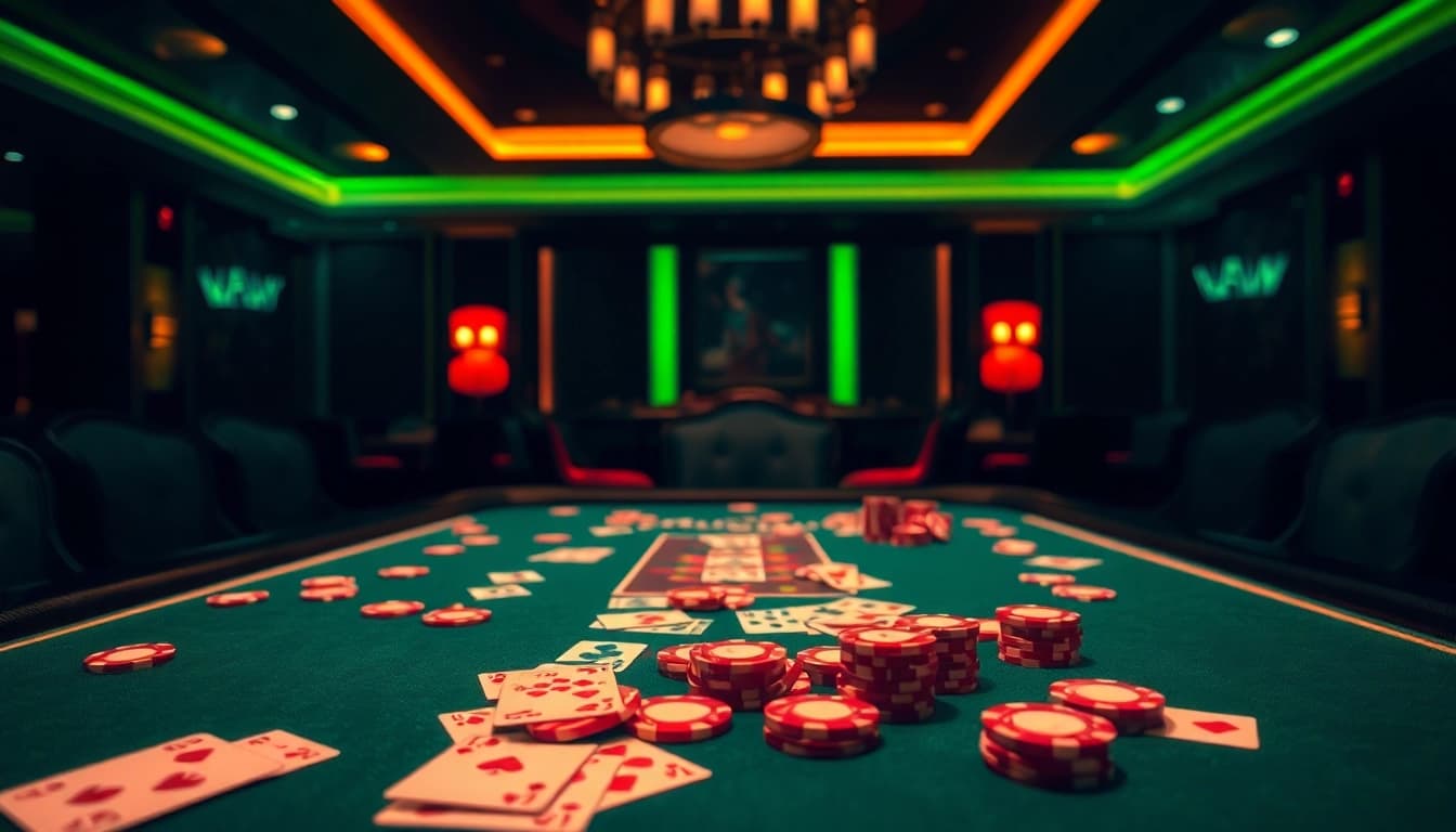 Mencoba situs toto di meja kasino dengan kartu dan chip yang berkilau