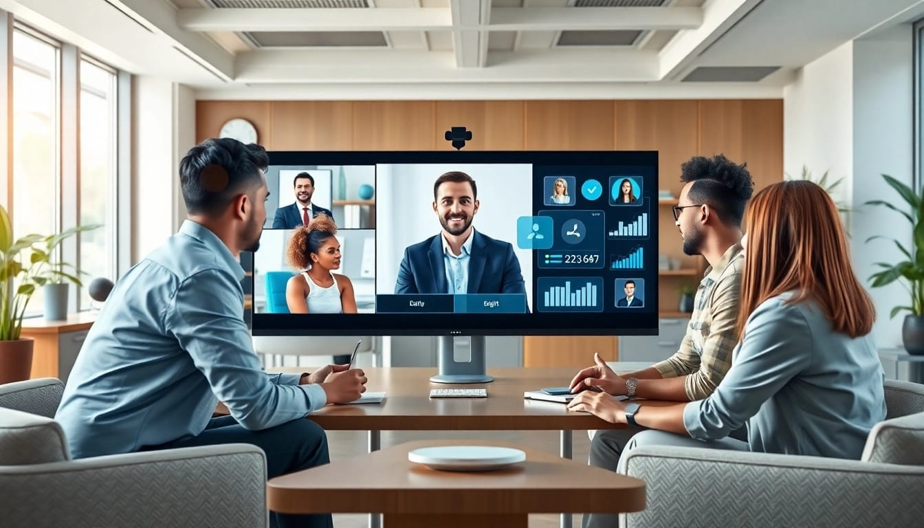 Engaging visual of an AI assistant for enterprise teams enhancing a virtual meeting experience.