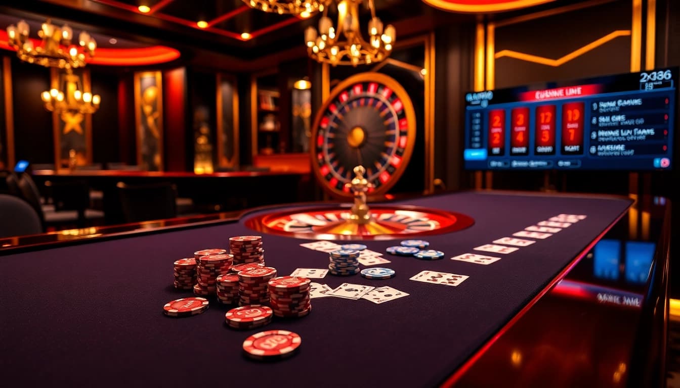 Experience high-stakes gaming at https://xx88.nl/ with luxurious poker chips and a roulette wheel.