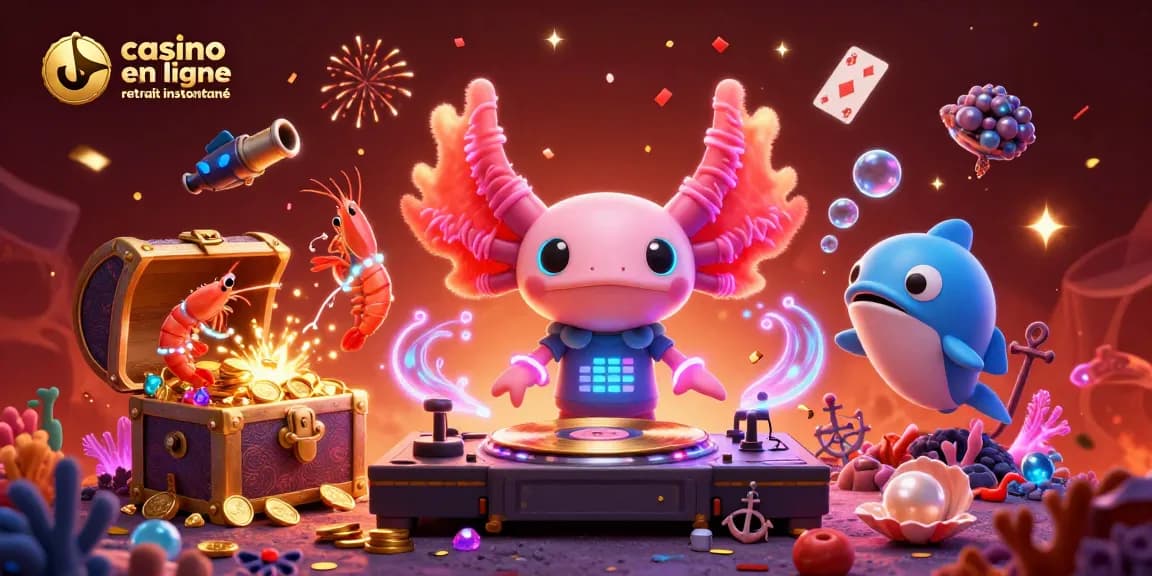 Vivez l'excitation du casino en ligne retrait instantané avec des personnages animés et des éléments de jeu vibrants.
