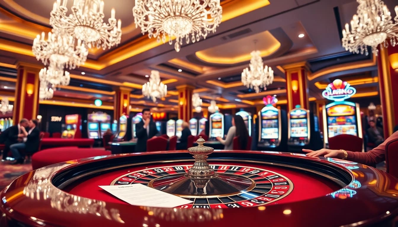Découvrez l'excitation au meilleure casino en ligne avec des joueurs enthousiastes autour d'une table de roulette.