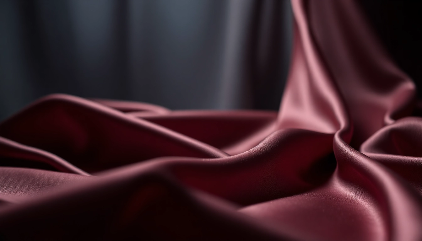 Satijn stof met een luxe glans en gladde textuur in een elegante omgeving.