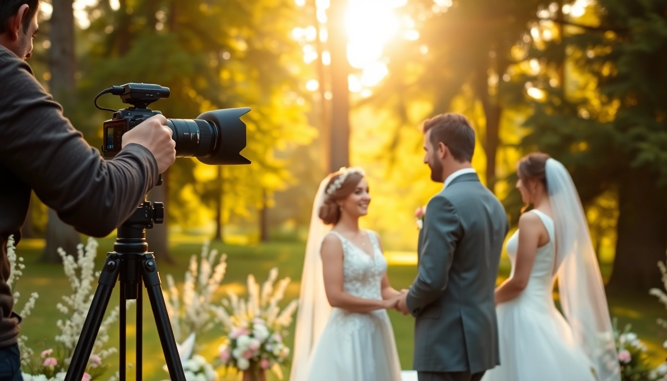 Capturing a wedding moment in Edmonton by an expert edmonton videographer, highlighting emotions and scenery.