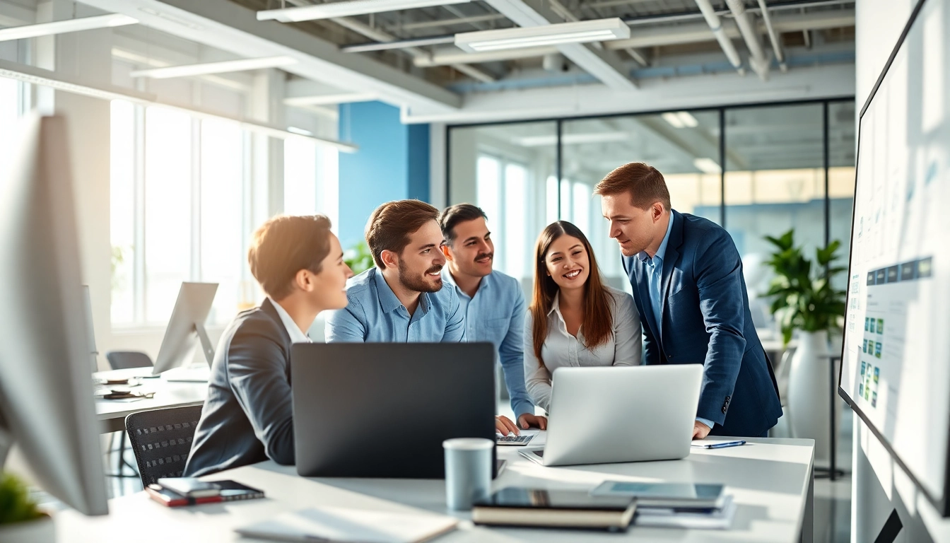 Providing managed IT services near me through a collaborative team in a modern office.