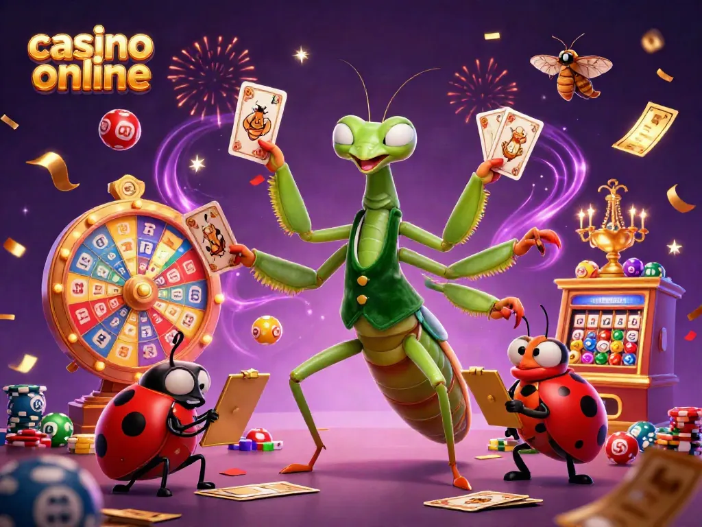 Descubre el emocionante mundo del casino online con personajes dinámicos y elementos vibrantes.