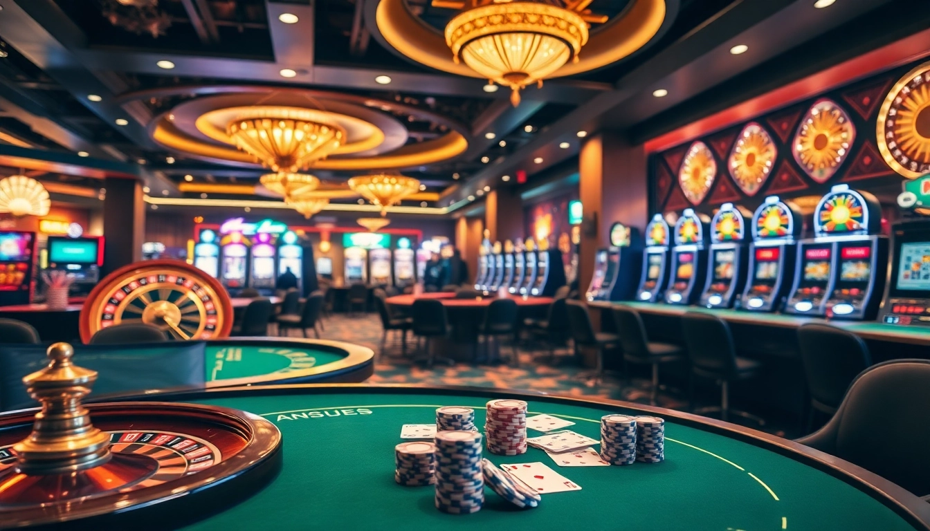 Des joueurs engagés dans un casino luxueux montrant l'attrait du meilleure casino en ligne avec des jeux vibrants.