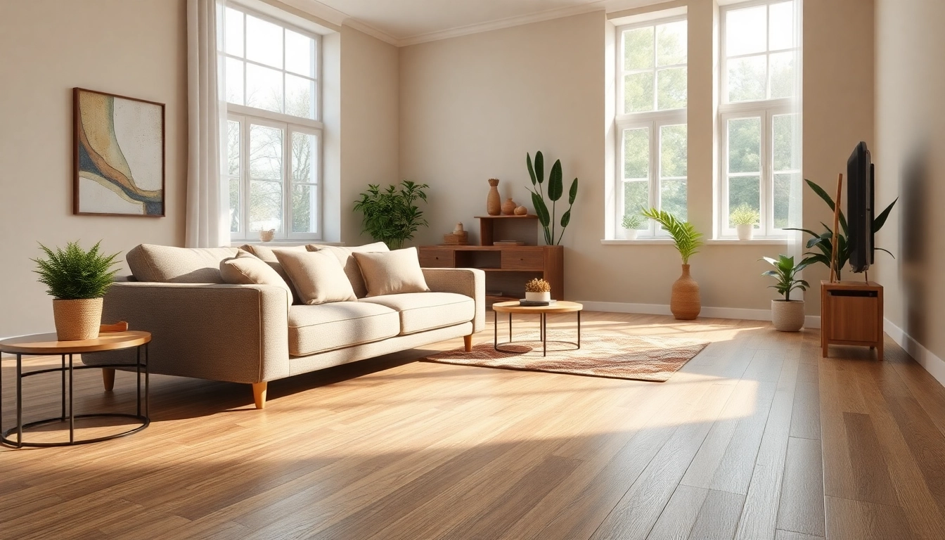 Enhance your space with luxury vinyl flooring that offers style and comfort in an elegant living room setting.
