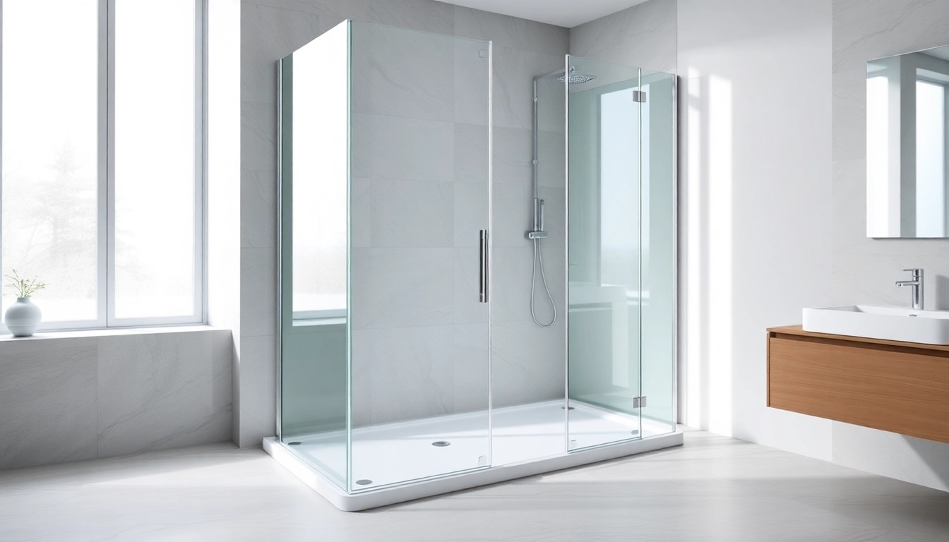 View of shower screens semi frameless in a stylish bathroom highlighting modern design features.