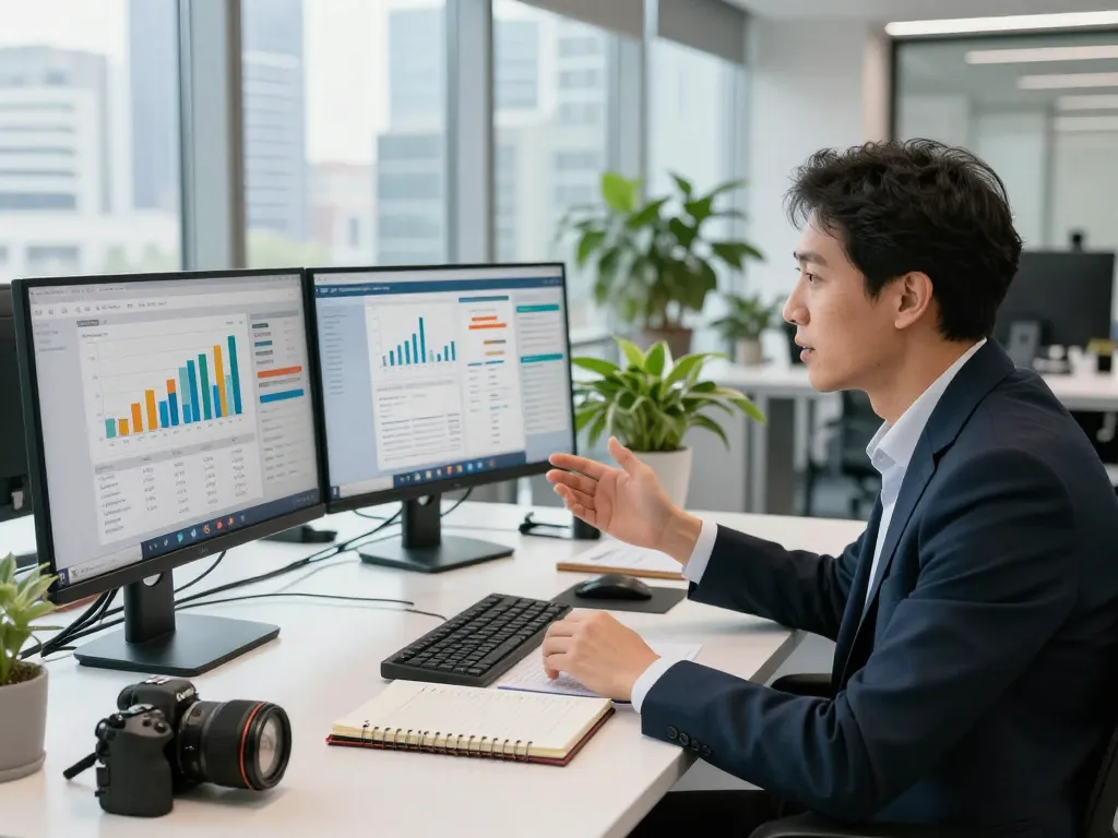 Purchase PLR Content through dynamic video meetings in a modern office environment.