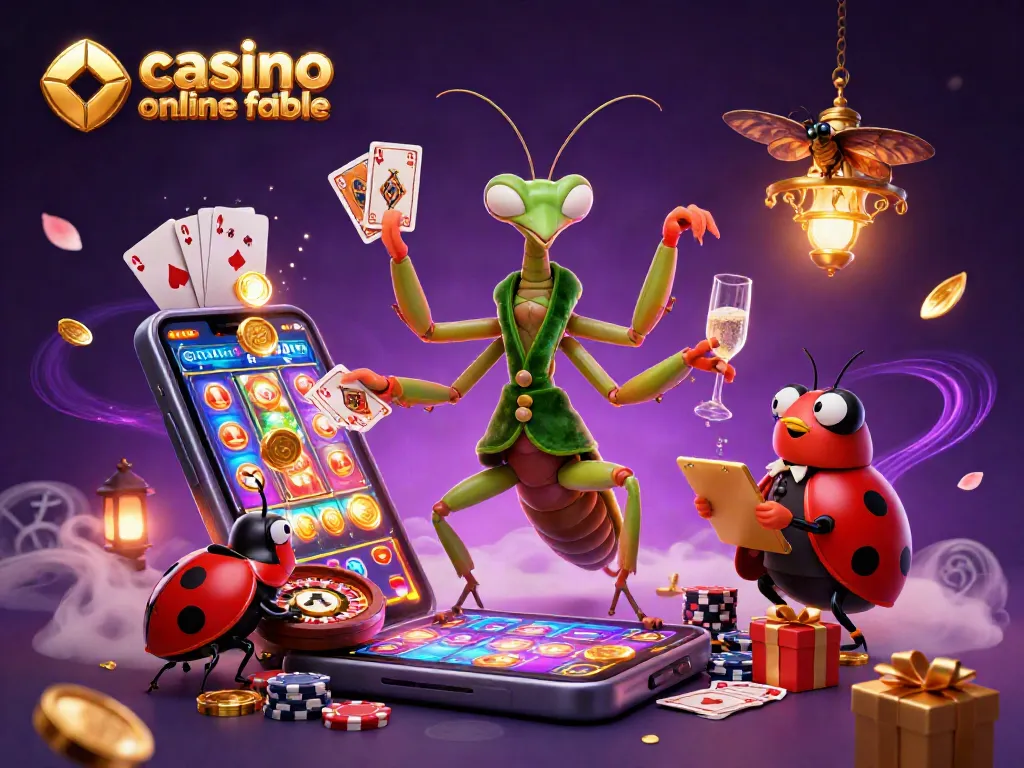 Juega en un casino online fiable con un mantis gigante y un pit boss en un entorno dinámico.