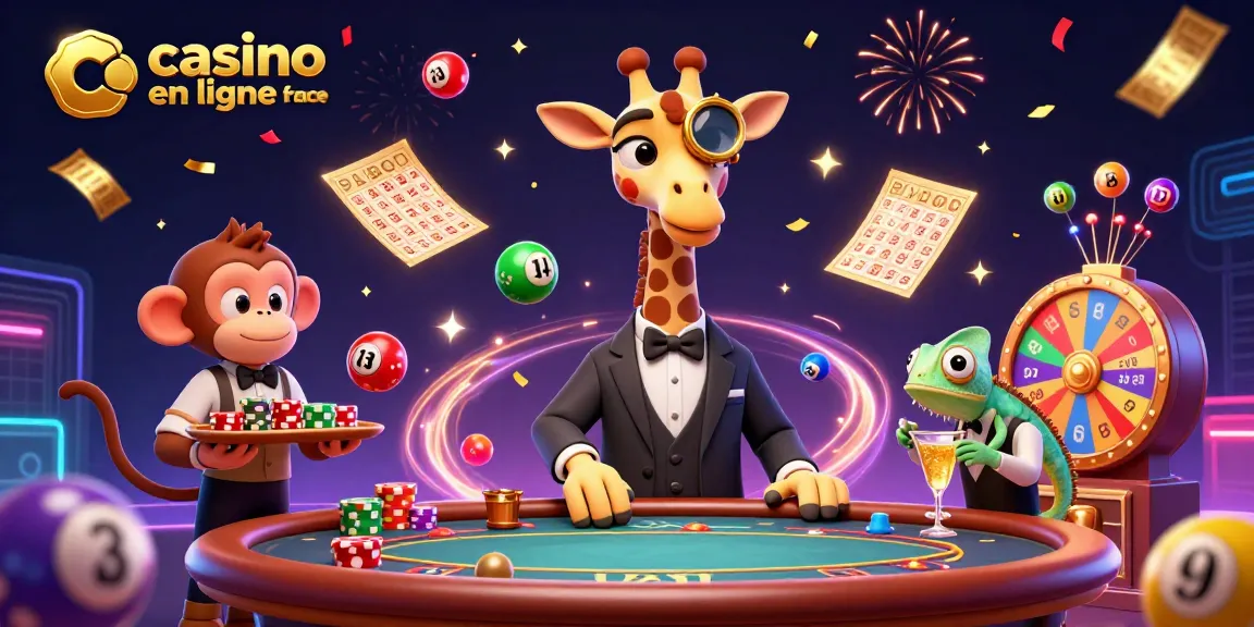 Profitez d'une scène vivante de casino en ligne France avec des personnages interactifs et des éléments de jeu.