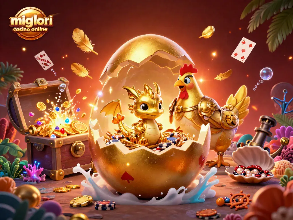 Scopri i migliori casino online con l'illustrazione di un drago dorato e chip da poker in scena.