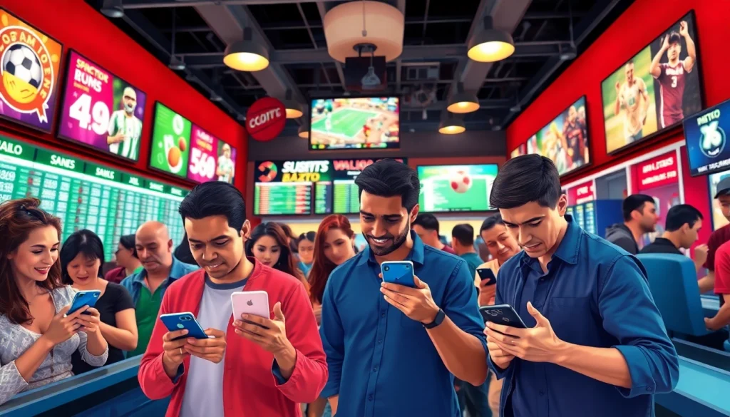 Experience the excitement at the best sportsbooks in Mexico with active bettors engaging in sports betting.