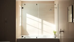 Paroi de douche sirhona installée avec élégance dans une salle de bains moderne.