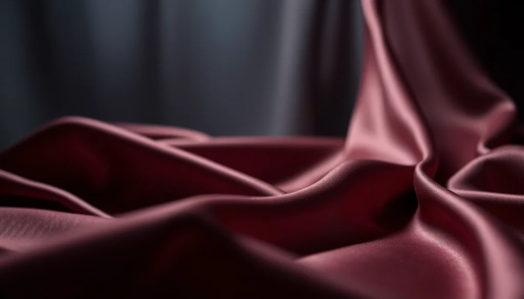Satijn stof met een luxe glans en gladde textuur in een elegante omgeving.