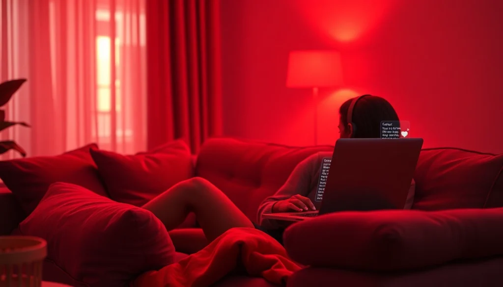 Engaging conversation with an AI chatbot exploring themes of ai chat sex in a cozy environment.