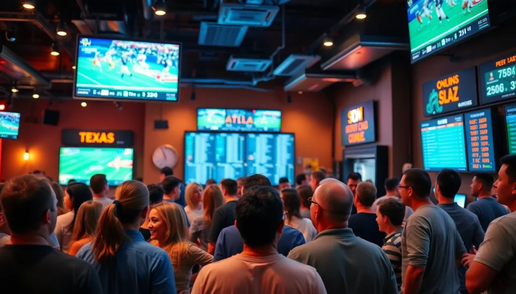 Experience the excitement of online sportsbooks Texas with enthusiastic fans in a vibrant sports betting environment.