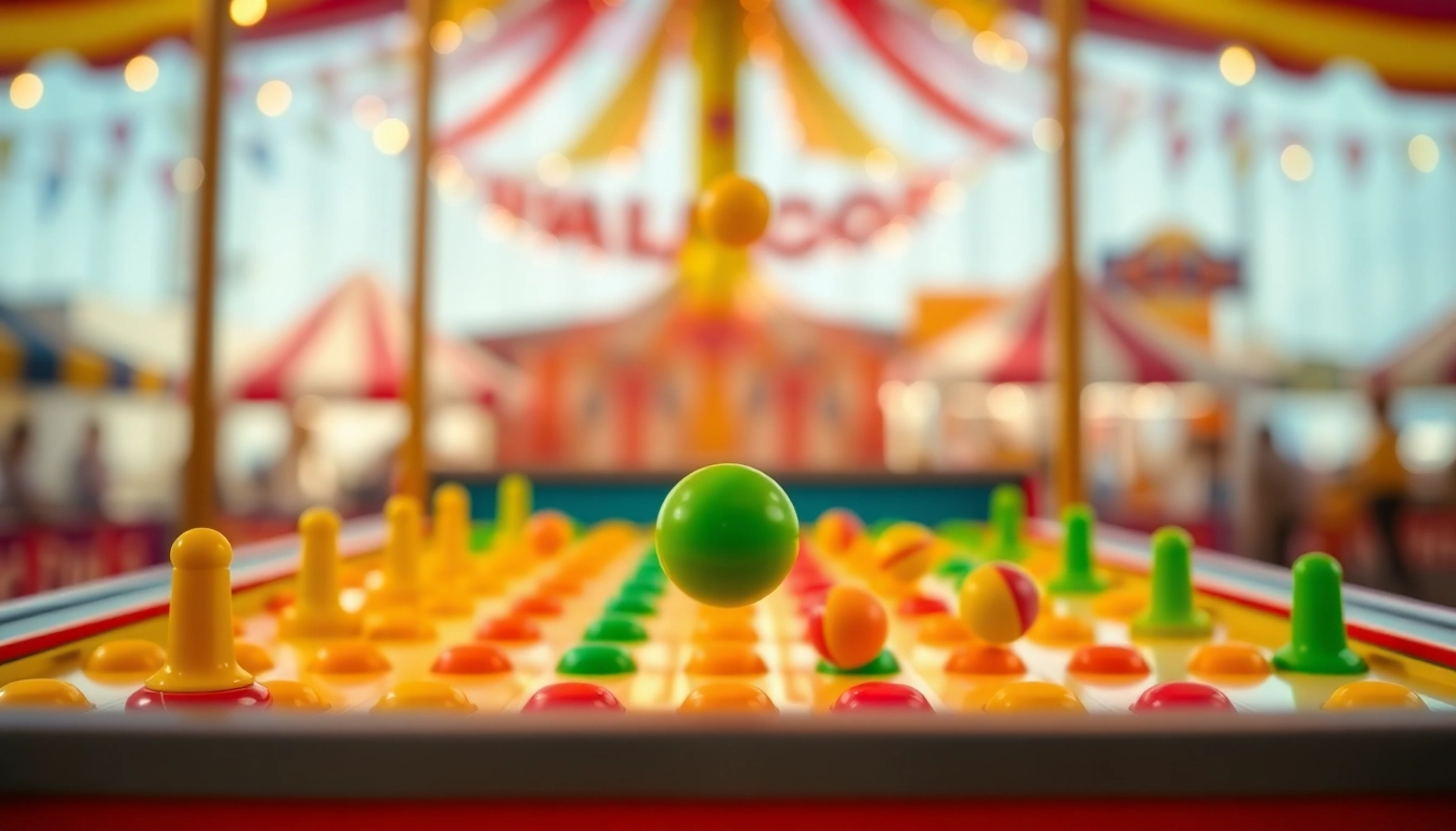 Rasakan keseruan plinko demo dengan bola yang jatuh di papan permainan penuh warna.