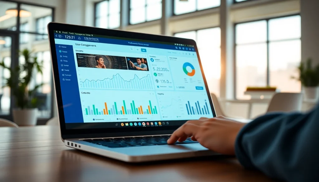 Explore an Instagram smm panel interface on a modern laptop, showcasing engagement metrics and analytics.