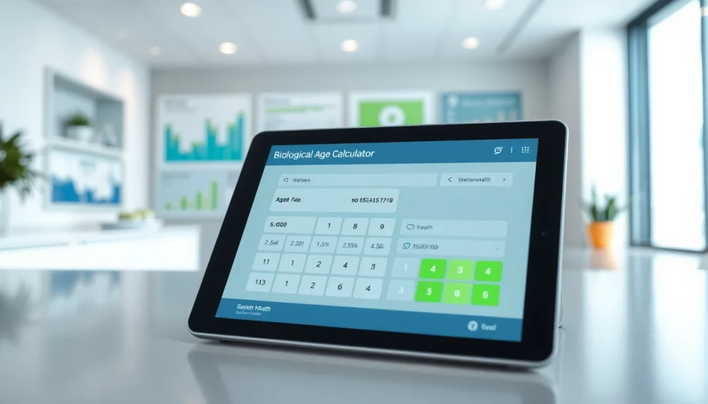 Calculate your biological age calculator visually represented in a sleek, modern health interface.