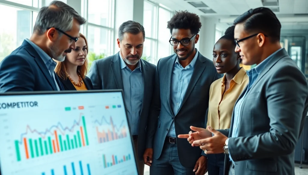 Analyze competitor pricing strategies with professionals collaborating over data.