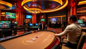 S8.COM engages players in a sophisticated online casino environment filled with vibrant tables and gaming action.