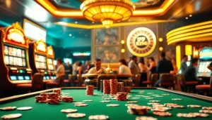 A thrilling poker scene showcases 79 king-themed chips amidst an exciting casino atmosphere.