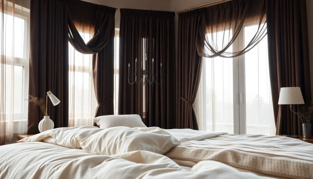 Geniet van verduisterende gordijnen in een sfeervolle slaapkamer met een warme uitstraling.
