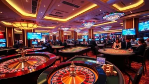 Engage in thrilling games at trang chủ go8 with vibrant casino tables and professional setups.