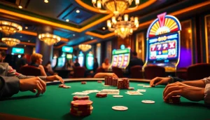 Experience the excitement of rik vip poker action at a luxurious casino table with vibrant chips and cards.