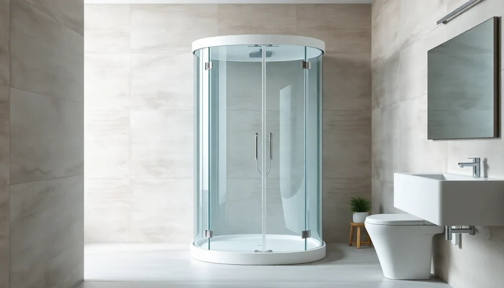 Admire a cabine de douche complete elegantly integrated in a modern bathroom setting.