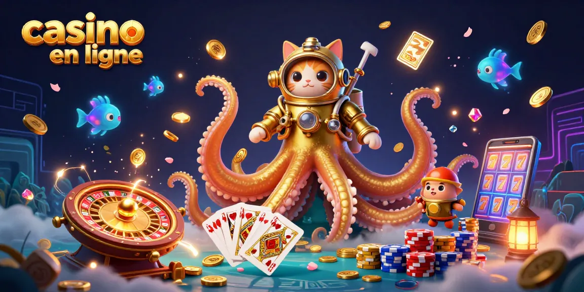 Profitez du casino en ligne avec une scène dynamique remplie de pièces et de jeux captivants.