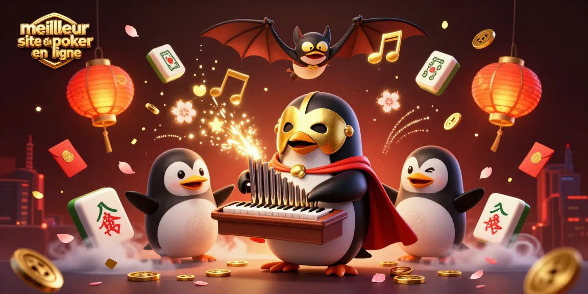 Illustration animée représentant le meilleur site de poker en ligne avec des éléments captivants de casino et de jeu.