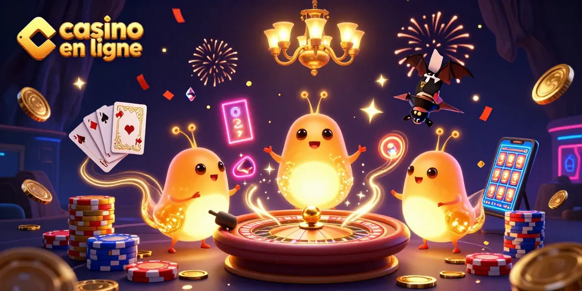 Jouez aux jeux de casino en ligne avec l'animation dorée des vers luisants et un croupier chauve-souris.