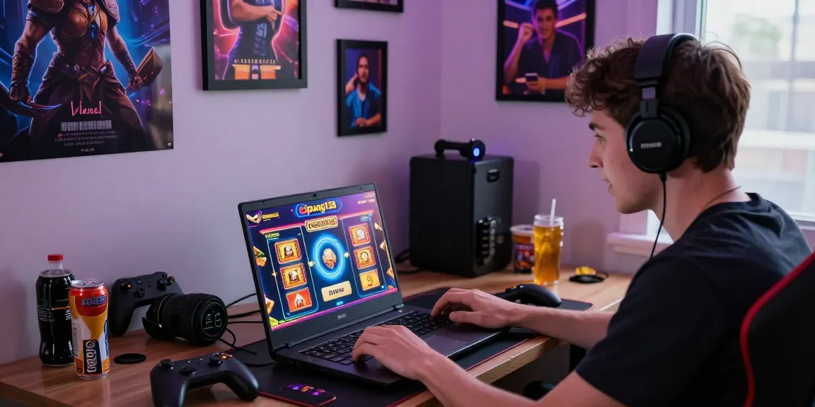 Kegiatan gaming seru di cipung138 dengan pemain bersemangat dan antarmuka warna-warni.