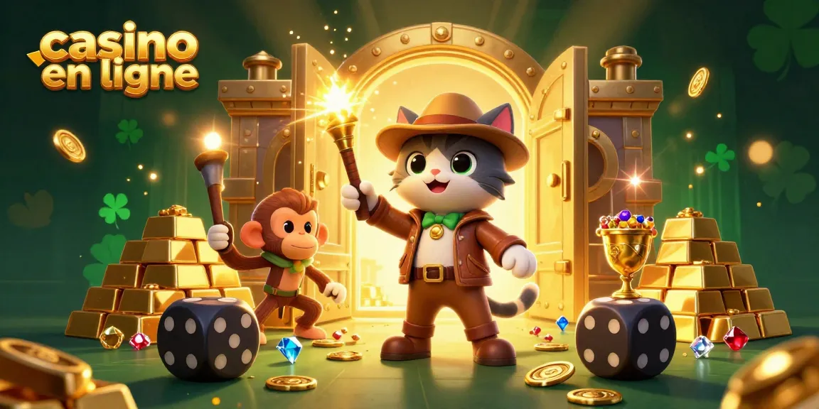 Exploration de trésors au casino en ligne avec un chat archéologue et son compagnon singe