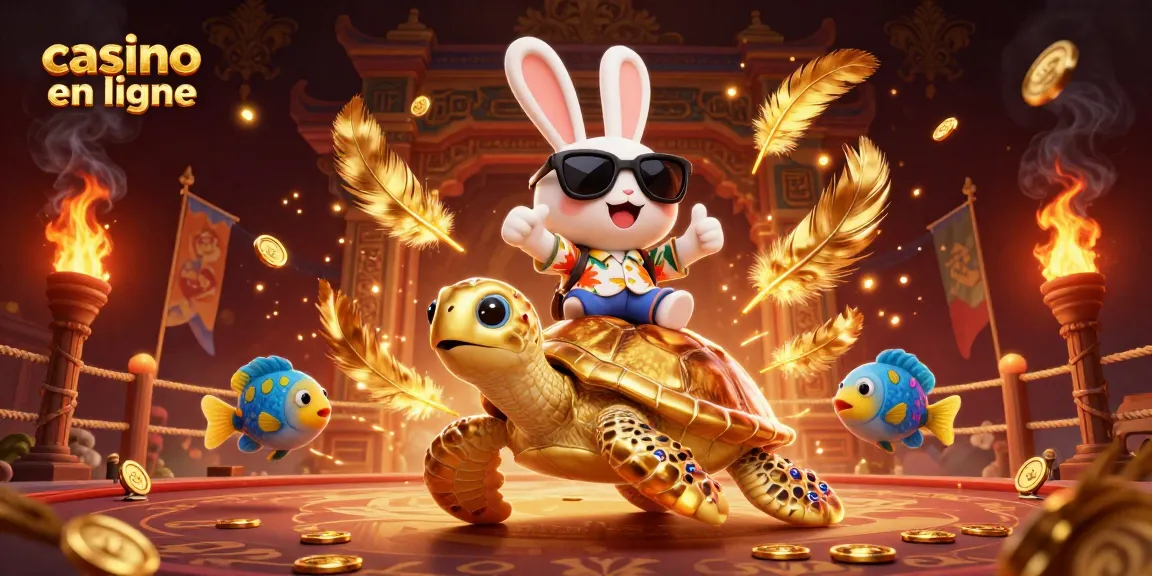 Découvrez la magie du casino en ligne avec un lapin chanceux et une tortue dorée.