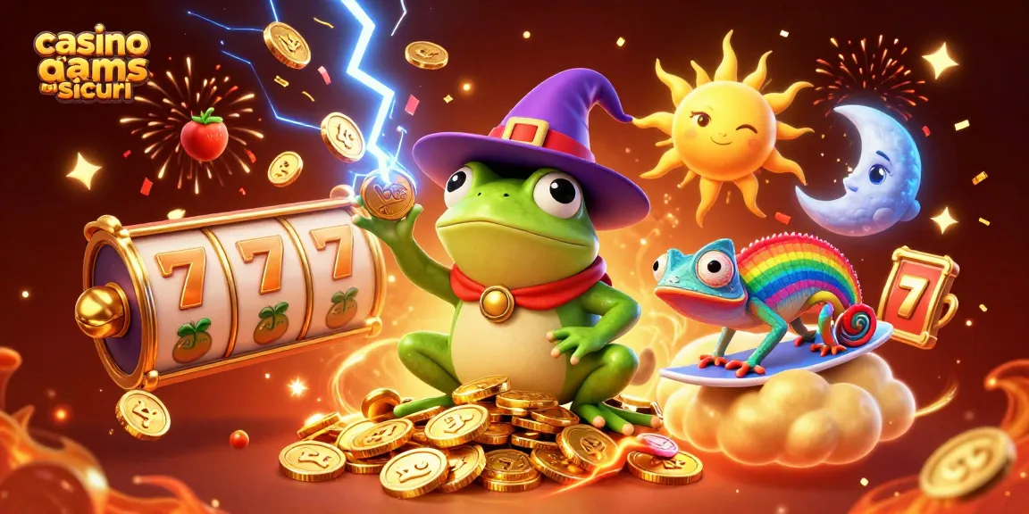 Scopri la magia dei casino non aams sicuri con personaggi colorati e simboli dorati che offrono giochi entusiasmanti.