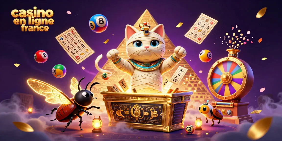 Le casino en ligne France propose des jeux éblouissants comme les cartes hiéroglyphes et un chat momie.