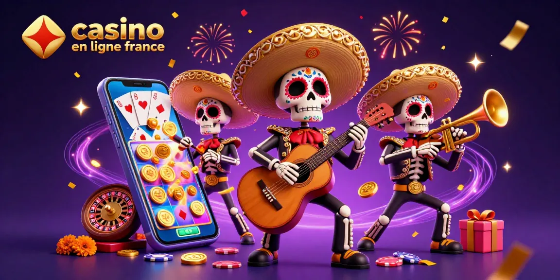 Affrontez l'univers des casinos en ligne en jouant avec une bande de mariachi squelettes colorés.