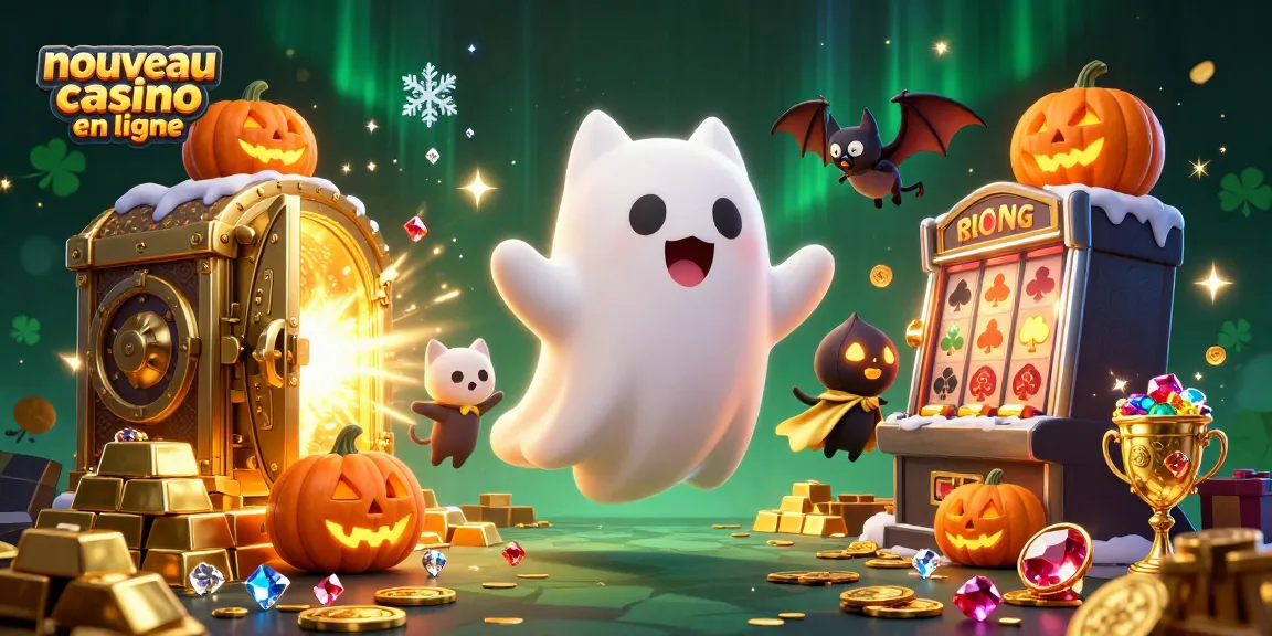 Machines à sous animées par un chat fantôme, nouveau casino en ligne avec des jack-o'-lanterns.