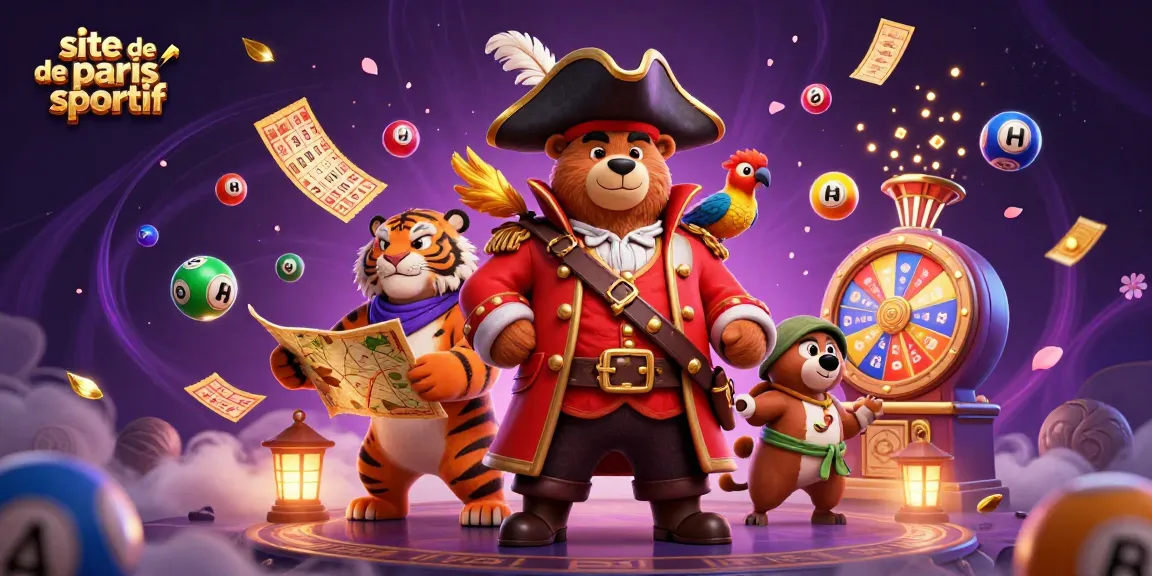 Vivez l'excitation du site de paris sportif avec un ours pirate et son équipage animés.