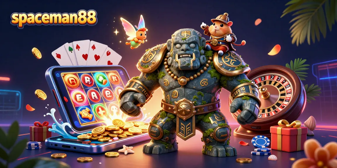 Watch the whimsical characters of spaceman88 as they celebrate winning on mobile slots, surrounded by magical elements.