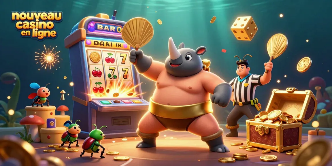 Vivement illustré représentant un nouveau casino en ligne avec des personnages colorés dans un décor ludique.