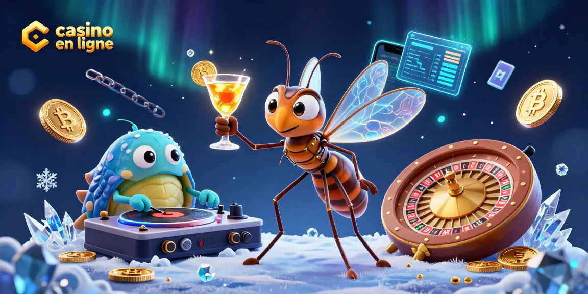 Découvrez le casino en ligne avec un personnage mascotte innovant tenant un cocktail doré.