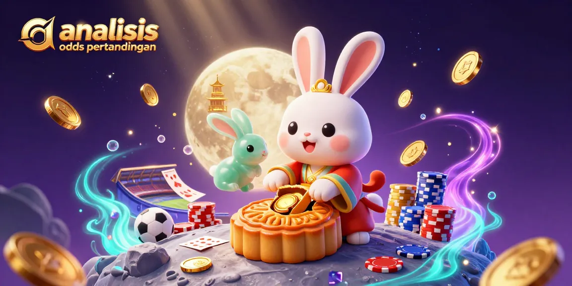 Engage in analisis odds pertandingan with vibrant moon-themed sports betting illustration